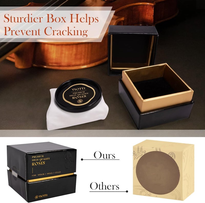 Viotti Dark Olive Rosin for Violin, Viola & Cello: Super-Smooth Rosin Engineered with Advanced Technology for Superior Grip with Low Dust, Shipped in Padded Protective Case to Prevent Cracking - Image 5